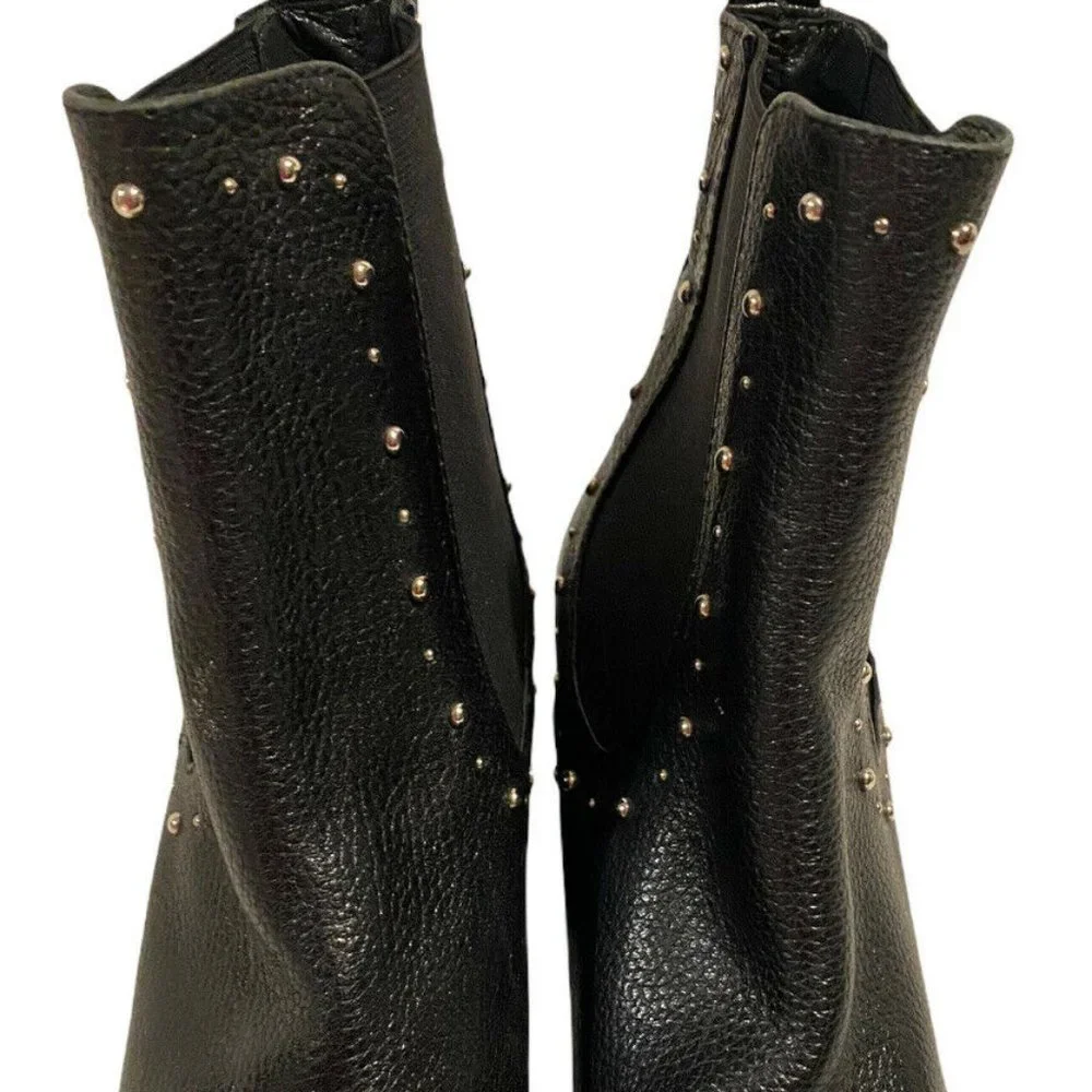 Italian leather boots NAPOLEON US 6.5-7 EU 37 Black Leather - Picture 5 of 9